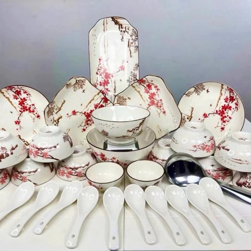 Bộ bát đĩa diệp Hồng  gốm sứ cao cấp có nhiều phân loại - Sử dụng