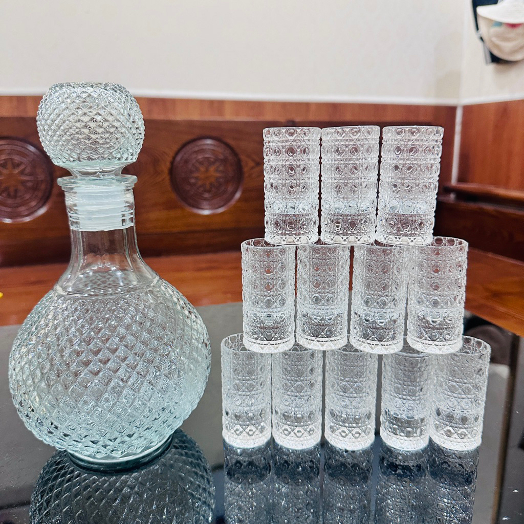 Bộ bình + ly tỉu thuỷ tinh cao cấp.! - Phụ kiện