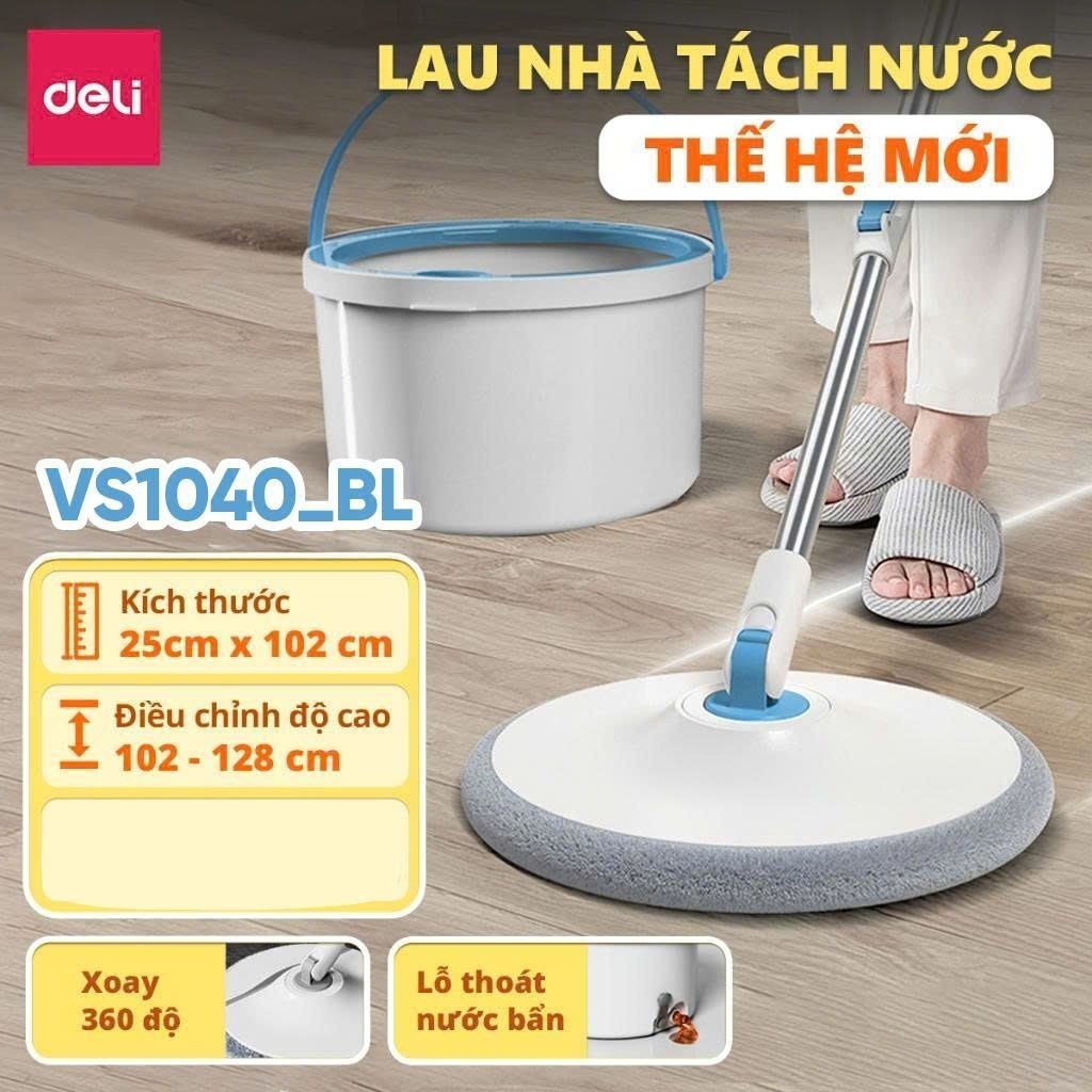 Bộ Cây Lau Nhà Tách Nước Bẩn Thông Minh Deli - Chi tiết