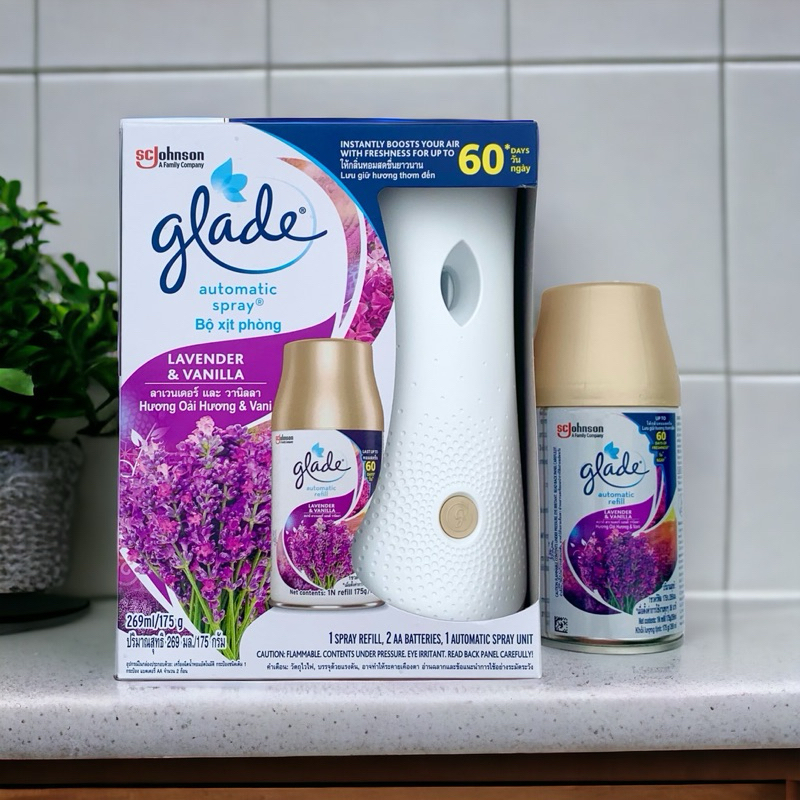 Bộ Máy Xịt Thơm Phòng Tự Động Glade. Lõi Thơm Phòng Glade - Thiết kế