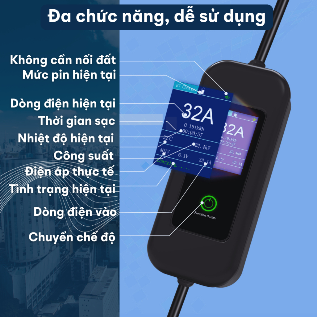 Bộ sạc ô tô điện 7.4kW - Sử dụng