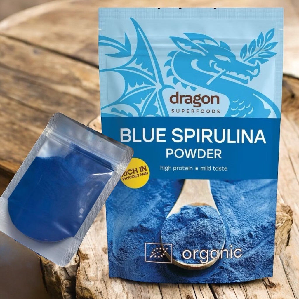 Bột Tảo Xanh Blue Spirulina (Tảo Xoắn) Hữu Cơ 75gr - Dragon Superfoods. BLUE SPI - Chi tiết