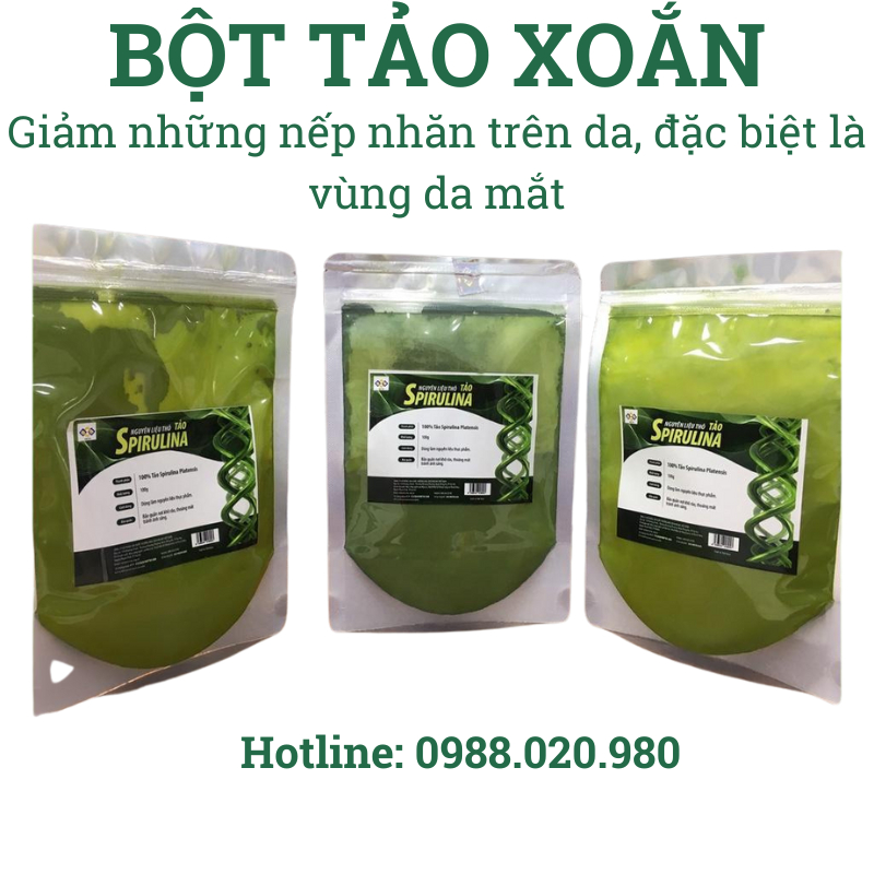 Bột Tảo Xoắn Nguyên Chất Spirulina Vigor [ 100GR ] Dưỡng Trắng, Giảm Mụn, Chống - Sử dụng