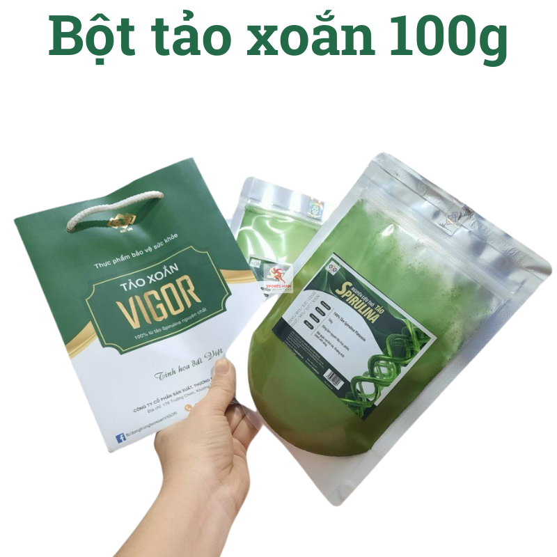 Bột Tảo Xoắn Nguyên Chất Spirulina Vigor [ 100GR ] Dưỡng Trắng, Giảm Mụn, Chống - Góc nhìn khác