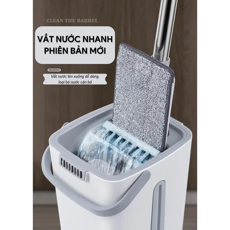 Cây Lau Nhà Tự Vắt Thông Minh MOPScratch, Chổi Lau Nhà 360 Độ Kèm Thùng 2 Ngăn Tách Nước Bẩn Gọn Nhẹ