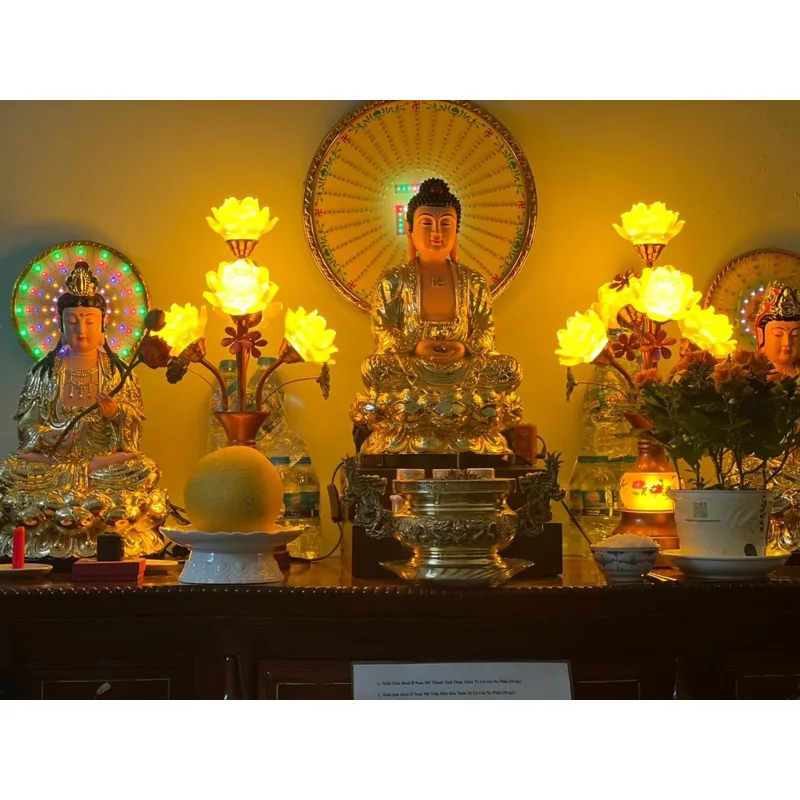 Đèn Hoa Sen Lưu Ly 5 Bông - Sử dụng