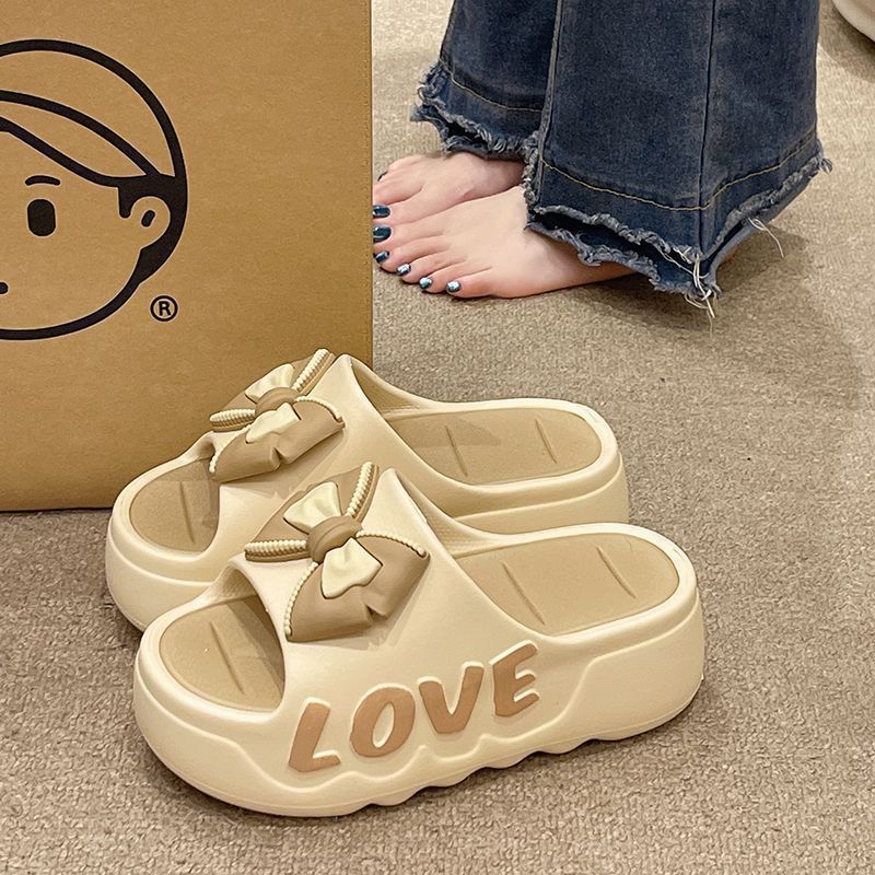 Dép bánh mì nữ hình nơ cute đế độn 4cm chống trơn chất li... - Sử dụng
