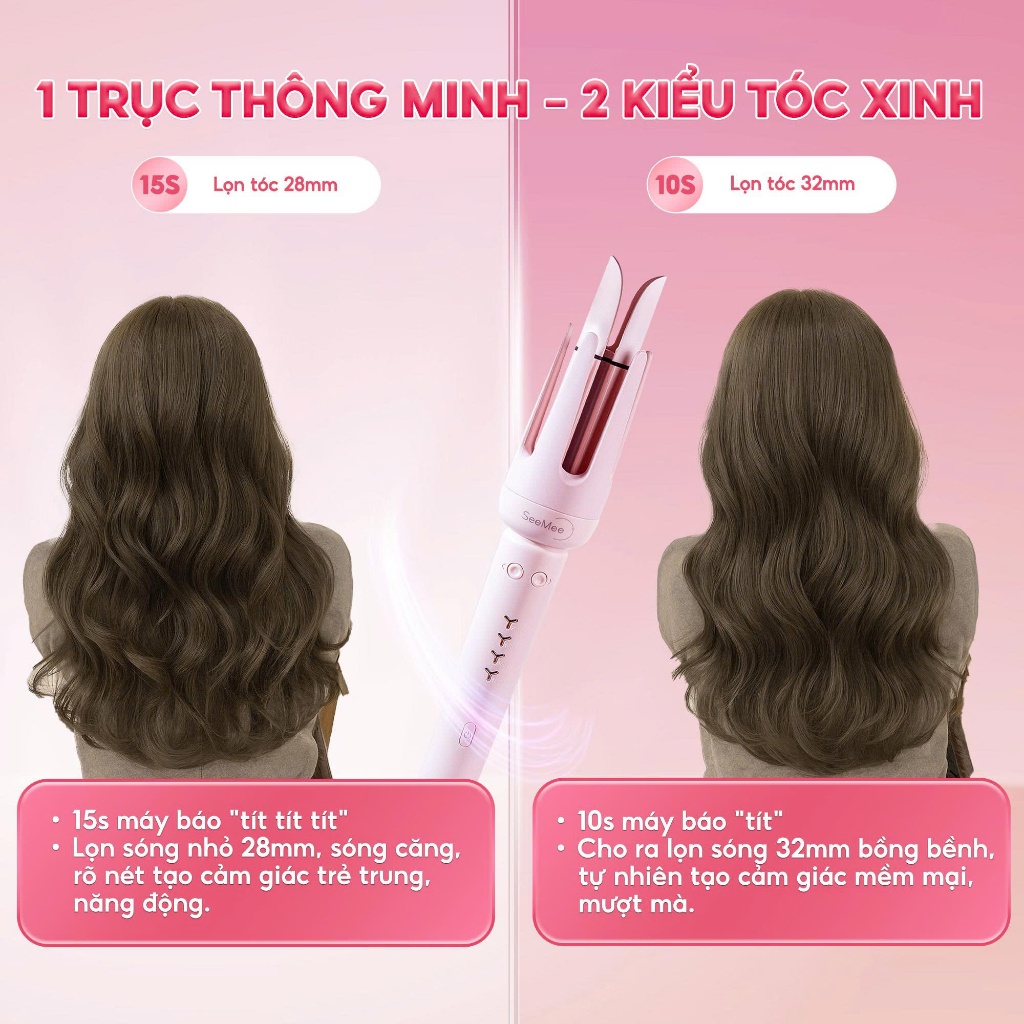 GIÁ 394K TẠI LIVE SHOP Máy uốn tóc tự động SeeMee chất li... - Chi tiết