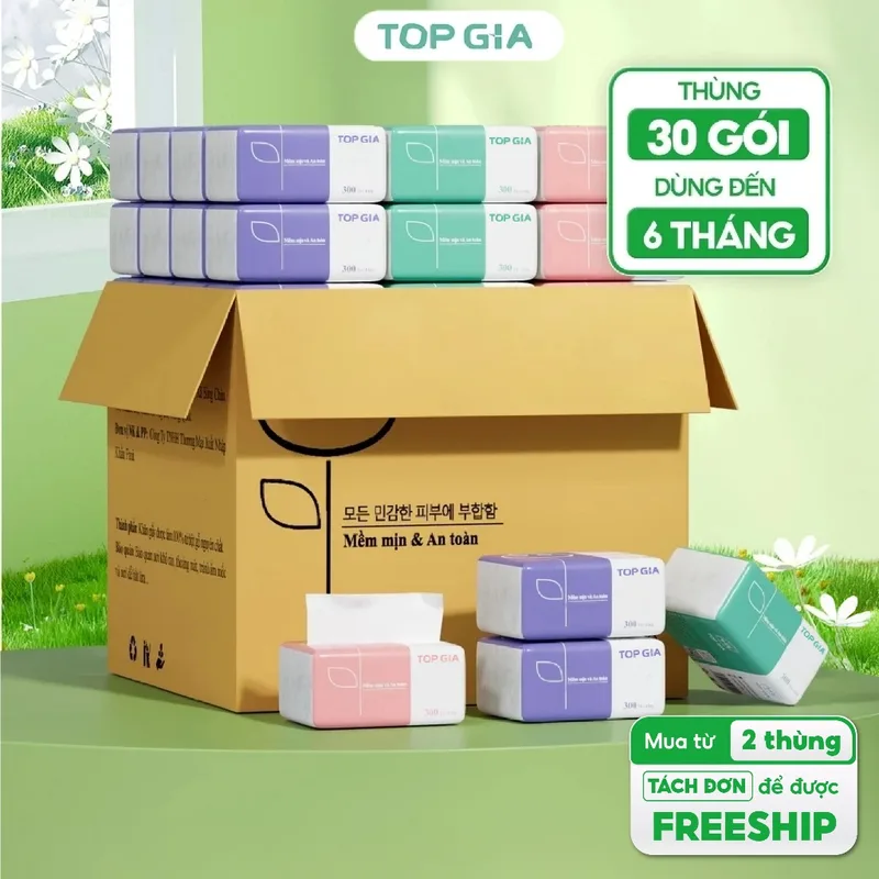 Giấy ăn rút Top Gia cao cấp giấy rút thùng 30 gói/16 gói/... - Sử dụng