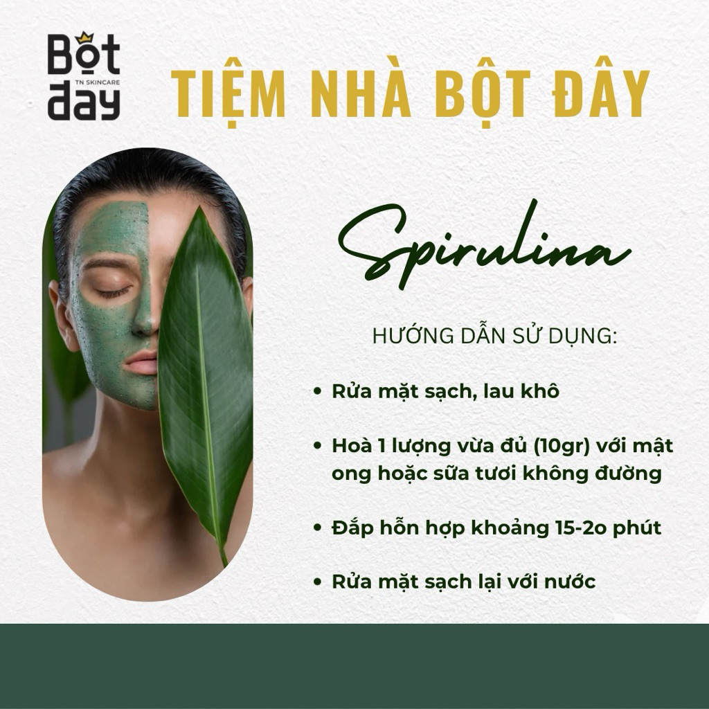 Bột Tảo xoắn nguyên chất Spirulina Nhật bản - Chi tiết