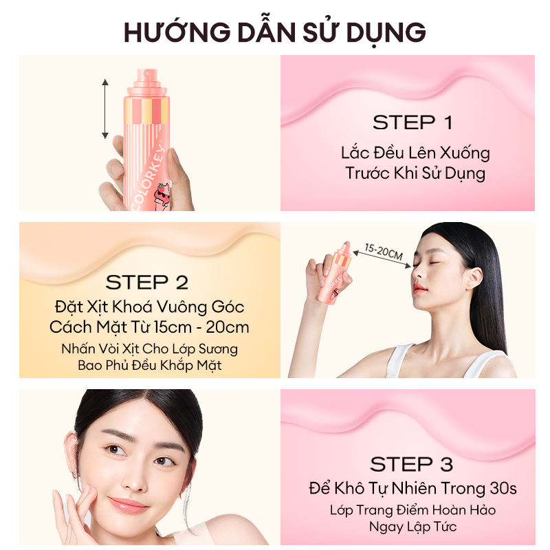 Hàng Chính Hãng Xịt Khóa Lớp Trang Điểm Colorkey 30/100ml... - Chi tiết