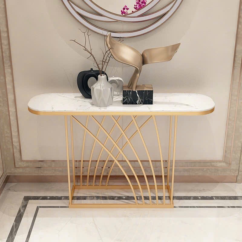 Kệ console decor chân sắt sơn tĩnh điện mặt đá Ceramic - Chi tiết