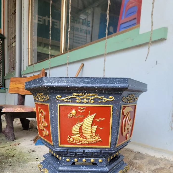 Khuôn đúc chậu cảnh LỤC GIÁC 60 cao 45 - Chi tiết
