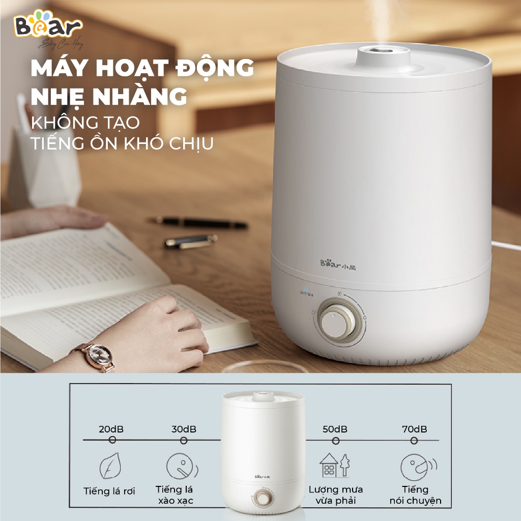 Máy Phun Sương Tạo Ẩm 4.5L Bear Máy Tạo Độ Ẩm Phun Sương Làm Mát, Máy Dưỡng Ẩm Không Khí Máy Xông Dung Tích JSQ-C45U1
