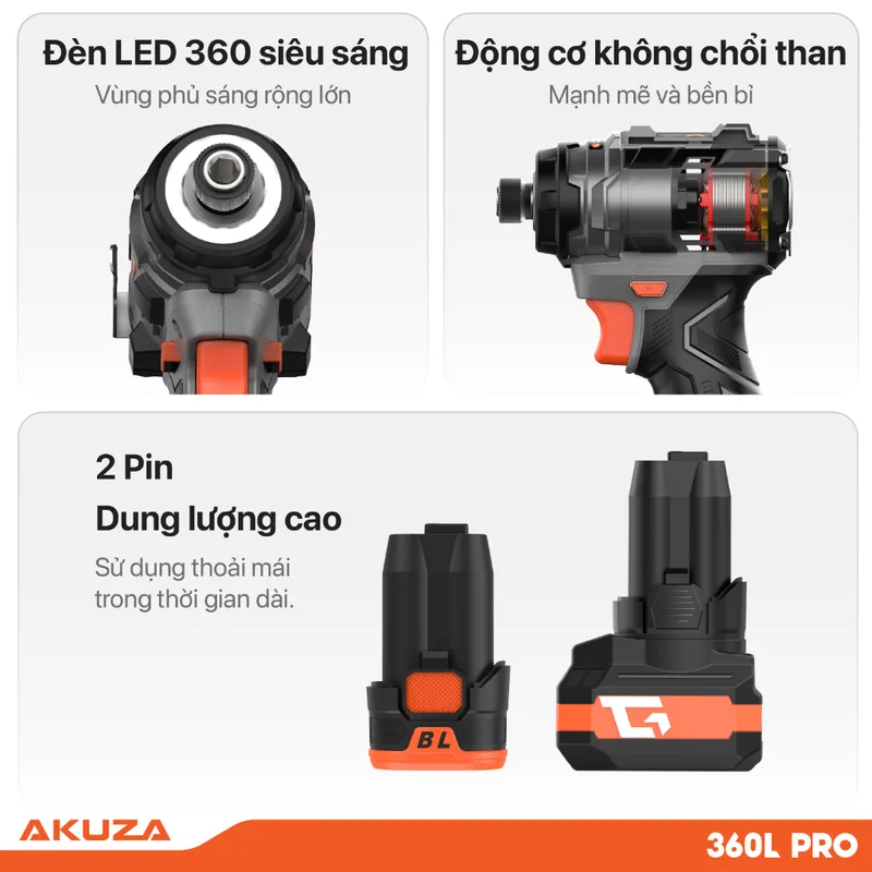 Máy Vặn Vít 360L PRO Akuza - Góc nhìn khác