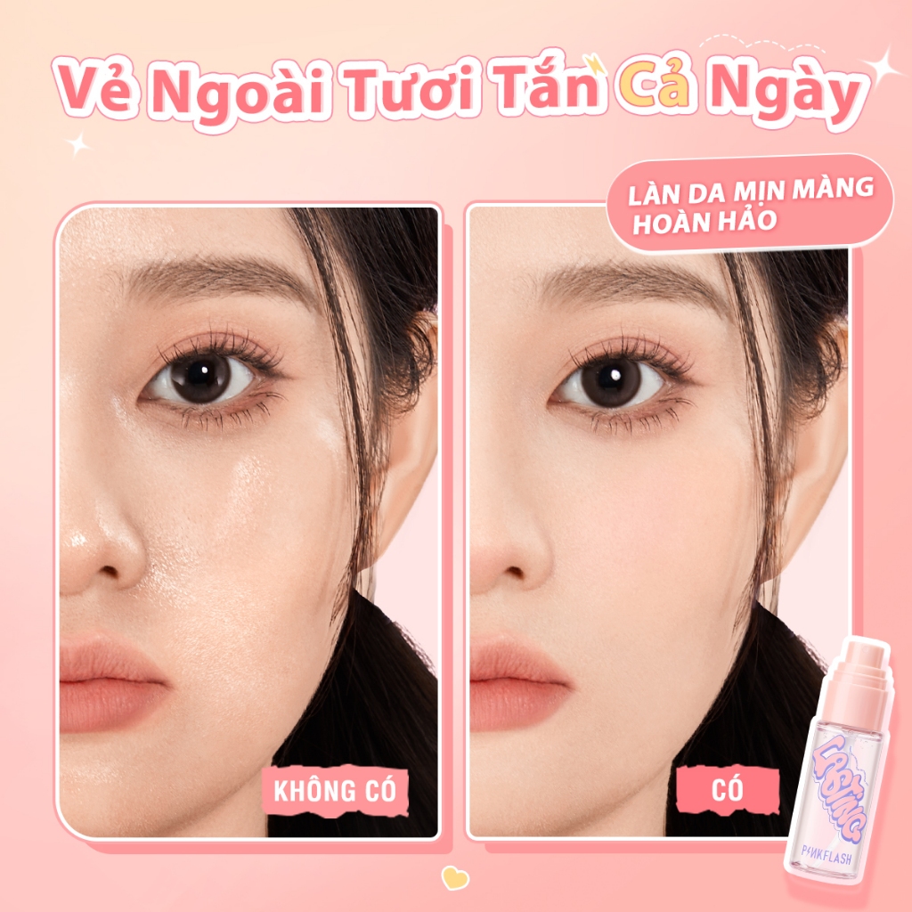 PINKFLASH Xịt Khóa Lớp Trang Điểm Kiểm Dầu Giữ Ẩm Cố Định... - Chi tiết
