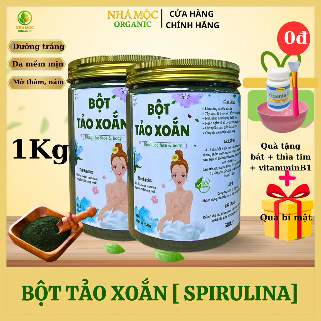 1kg Bột Tảo Xoắn Spirulina – Tắm Dưỡng Da Tự Nhiên, Da Mềm Và Ẩm Mượt - Chi tiết