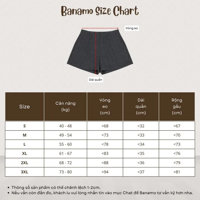 Quần short nữ dạ ép BIGSIZE Banamo Fashion quần cạp cao c... - Thiết kế