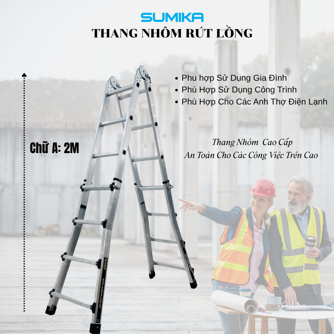 Thang nhôm rút lồng SUMIKA SKM404 - Góc nhìn khác