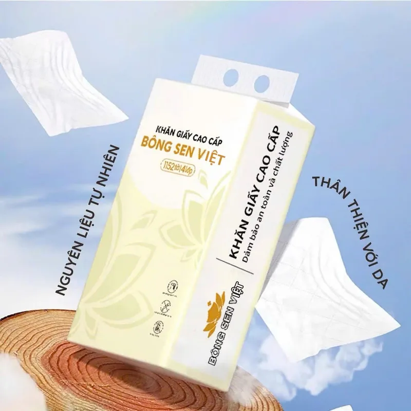 Thùng 10 bịch Khăn Giấy Rút Treo Tường Bông Sen Việt 1200Tờ - Góc nhìn khác
