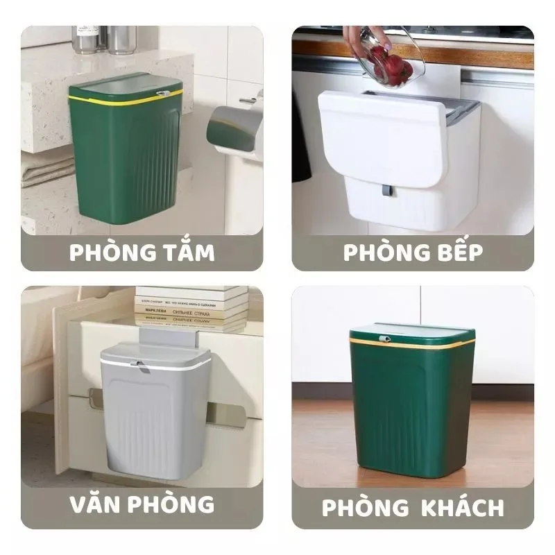 Thùng Rác Treo Tường Có Nắp Đậy Thông Minh JYoohome Thùng... - Chi tiết