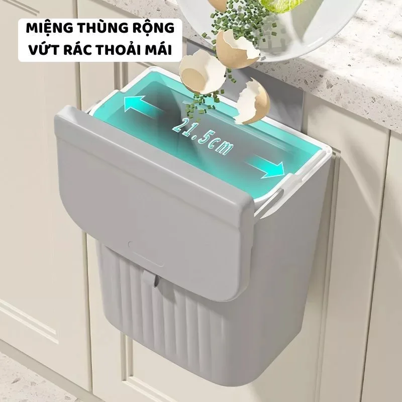 Thùng Rác Treo Tường Có Nắp Đậy Thông Minh JYoohome Thùng... - Sử dụng