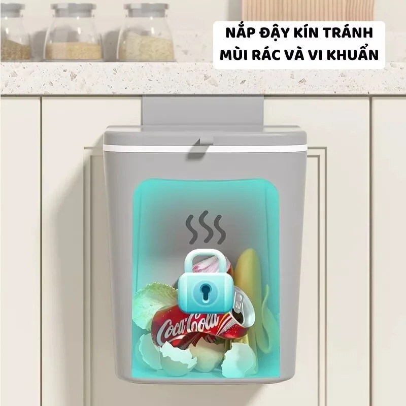 Thùng Rác Treo Tường Có Nắp Đậy Thông Minh JYoohome Thùng... - Góc nhìn khác