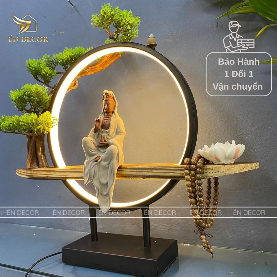Tượng Quan Âm Bồ Tát Trắng Loại To ÉN DECOR gốm tử sa kèm... - Chi tiết