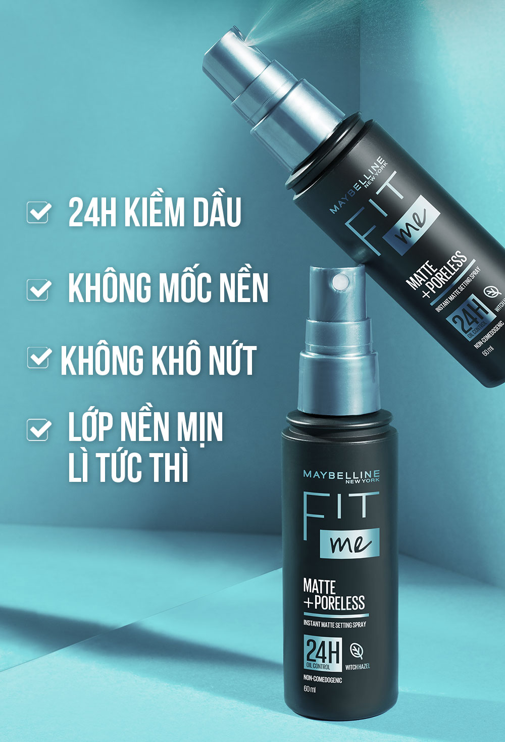 Xịt cố định lớp trang điểm FIT ME MATTE+PORELESS INSTANT ... - Chi tiết
