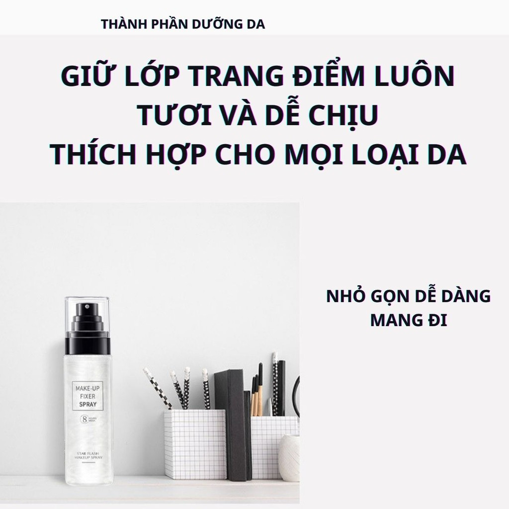 Xịt khóa giữ lớp trang điểm Makeup Fixer Spray 100ml - Thiết kế