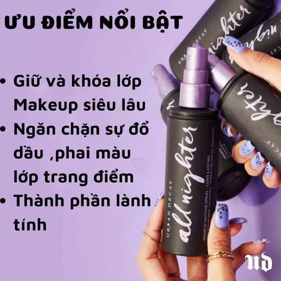 Xịt Khoá Lớp Trang Điểm Urban Decay All Night Xịt Khoá Ma... - Chi tiết