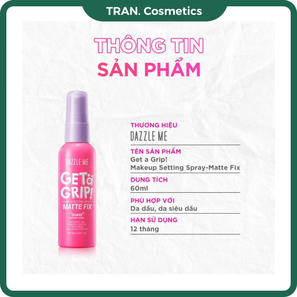 Xịt Khoá Makeup Dazzle Me, Xịt Khóa Nền Dazzle Me Cố Đ... - Thiết kế