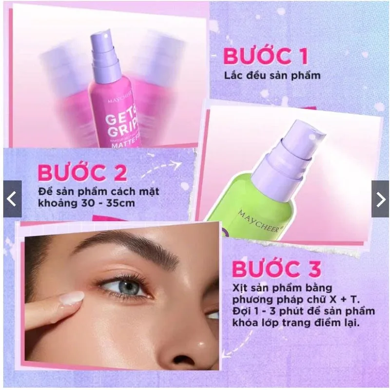 Xịt khoá makeup khoá nền MAYCHEER Setting Spray Dewy Fix ... - Chi tiết