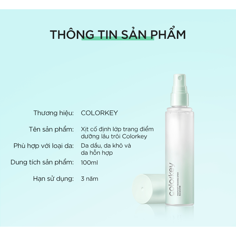 Xịt Khóa Nền Colorkey cố định lớp makeup lâu trôi - Chi tiết