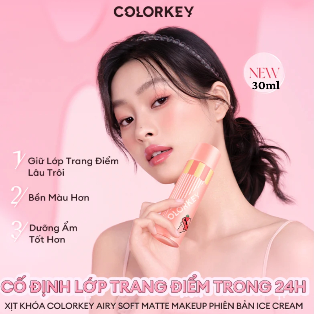 Xịt Khóa Nền Colorkey cố định lớp makeup lâu trôi - Thiết kế