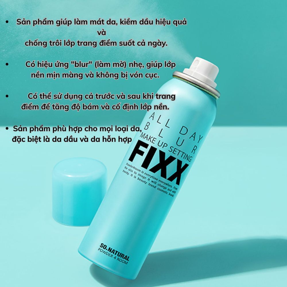 Xịt Khóa nền So’Natural Make Up Setting Fixx giúp lớp nền... - Thiết kế