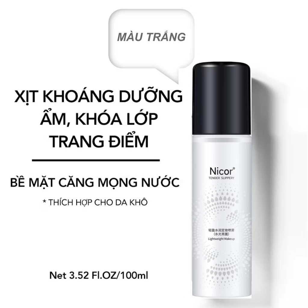 Xịt khoá trang điểm giữ nền lớp makeup NICOR 100ml tạo mả... - Thiết kế