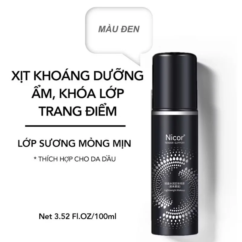Xịt khoá trang điểm giữ nền lớp makeup NICOR 100ml tạo mả... - Sử dụng