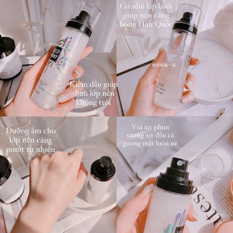 Xịt Khoáng Ngọc Trai khóa lớp makeup trang điểm giữ ẩm lớ... - Chi tiết